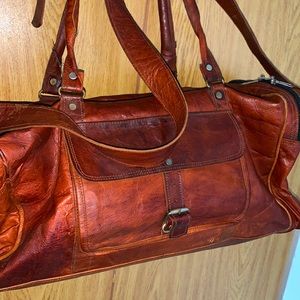 Cowhide duffel bag